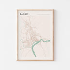 bangui, central african republic map poster - image 1