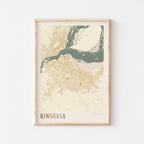 kinshasa, democratic republic of the congo map poster - image 1