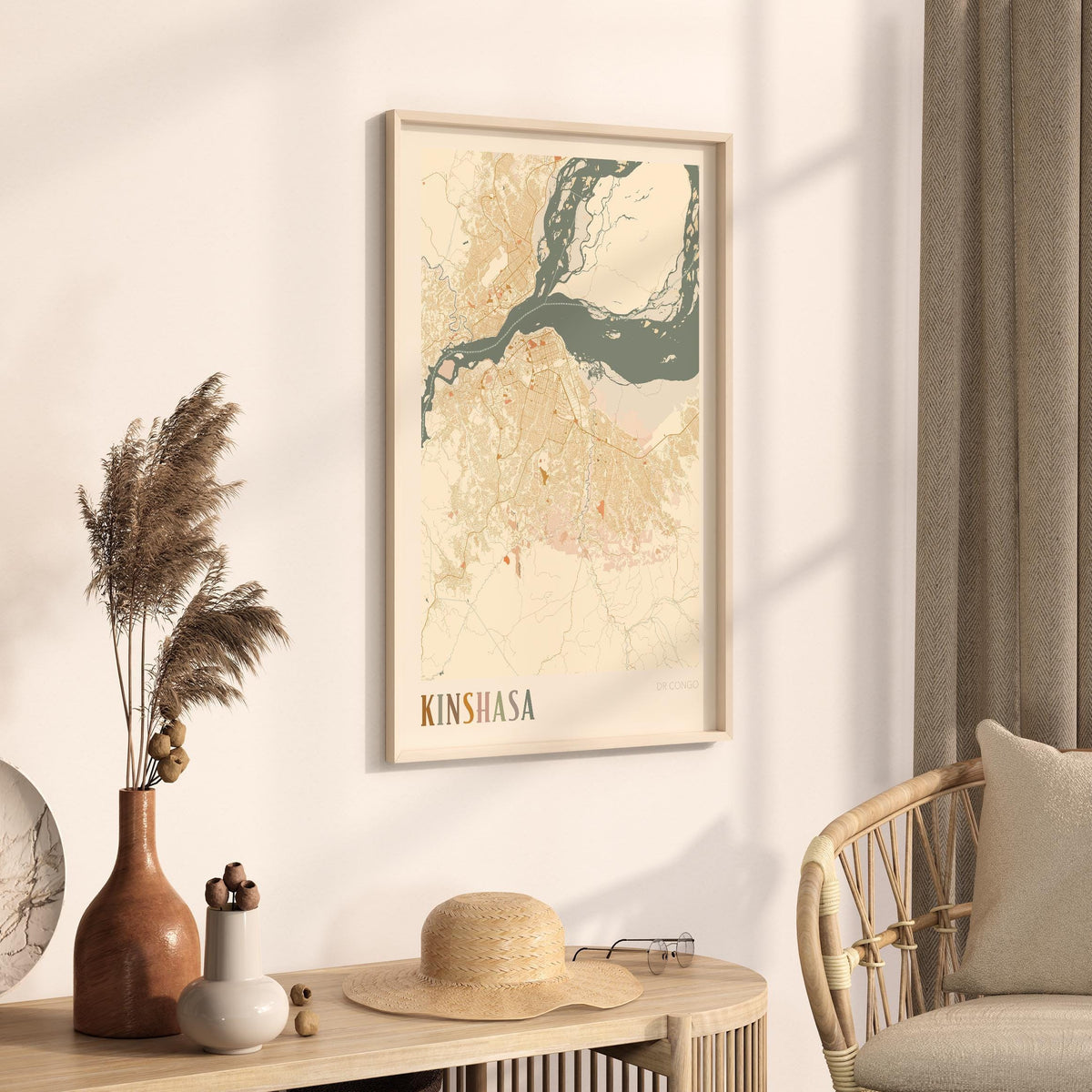 kinshasa, democratic republic of the congo map poster - image 2