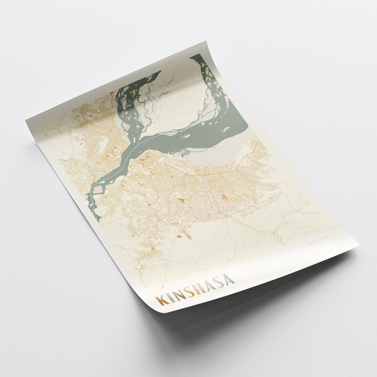 kinshasa, democratic republic of the congo map poster - image 4
