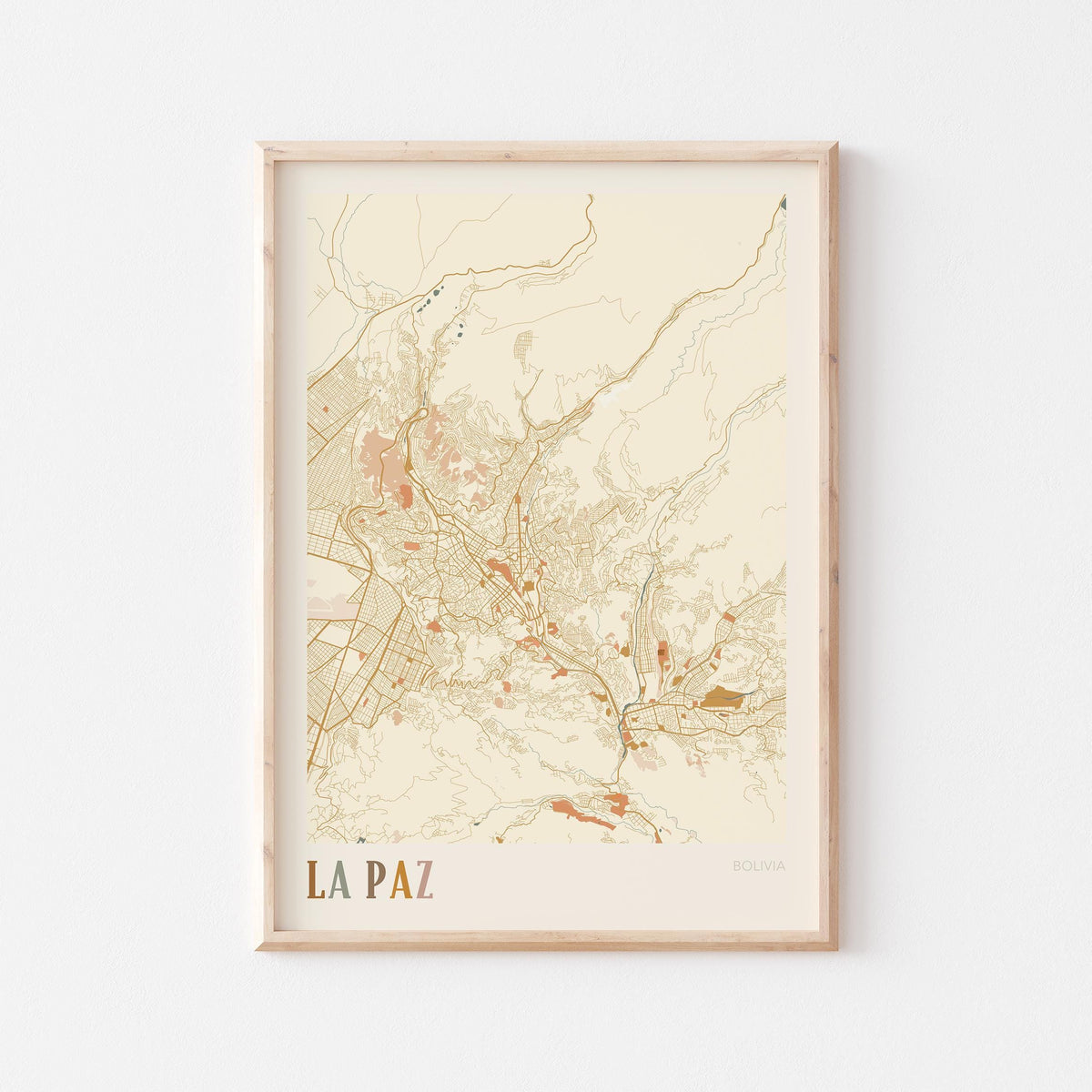 la paz, bolivia map poster - image 1
