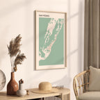 san pedro, belize map poster - image 2