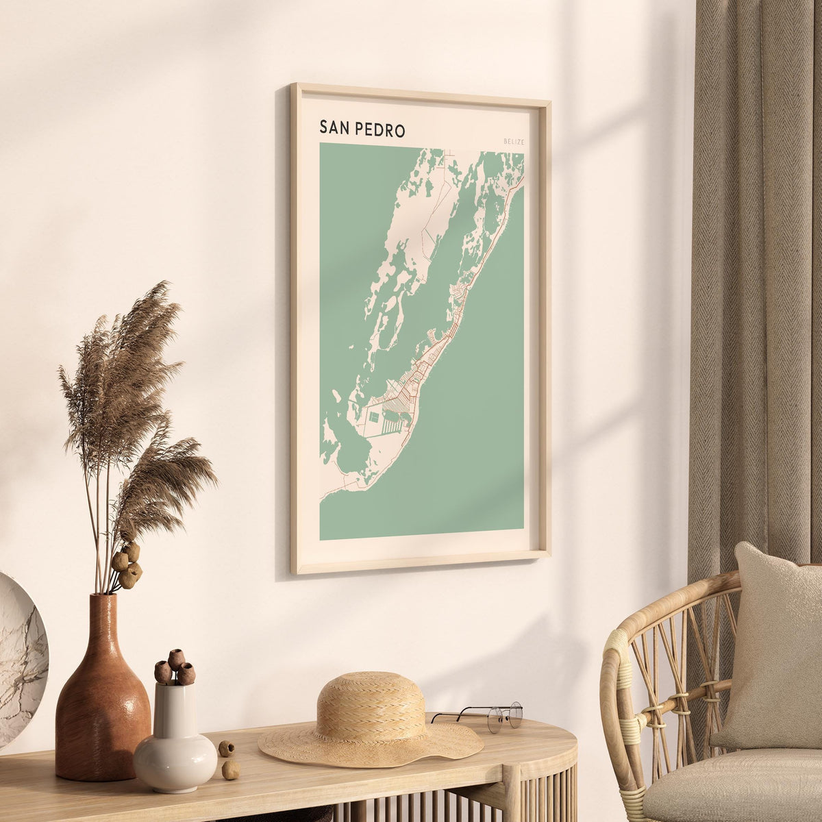 san pedro, belize map poster - image 2