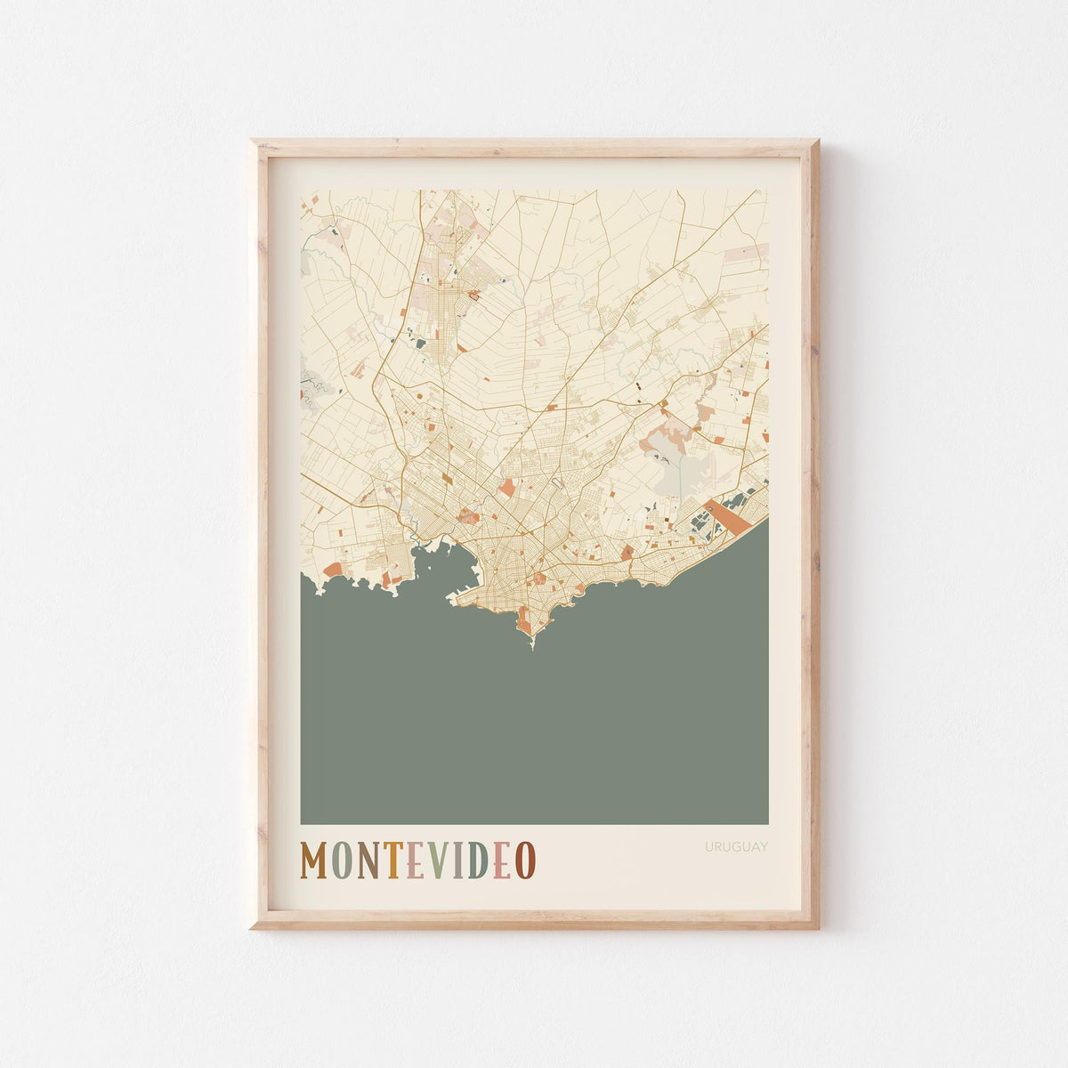 montevideo, uruguay map poster - image 1