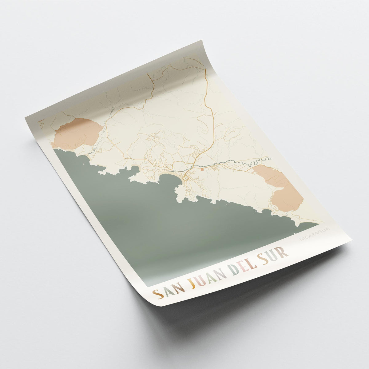 san juan del sur, nicaragua map poster - image 4