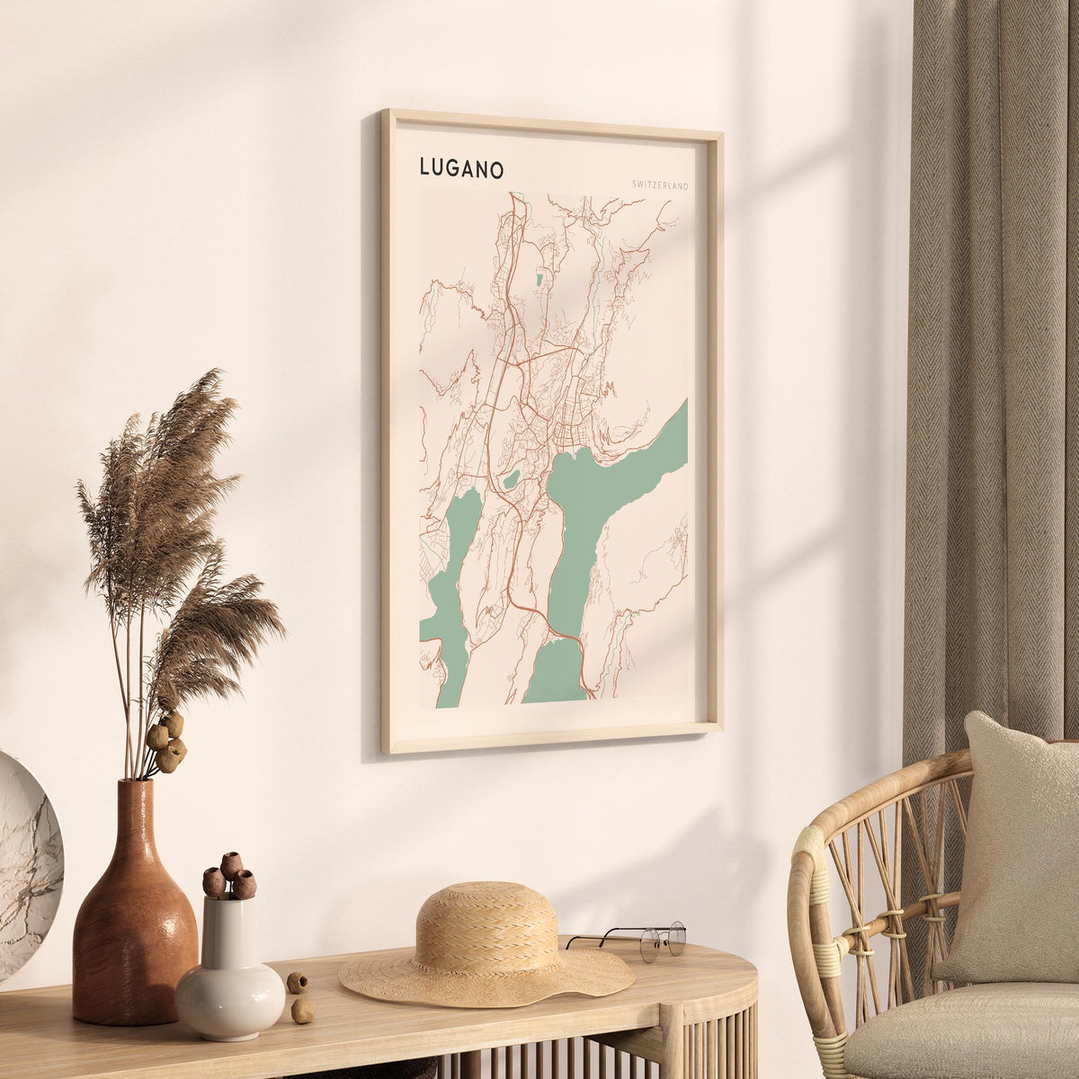 lugano switzerland map poster - image 2