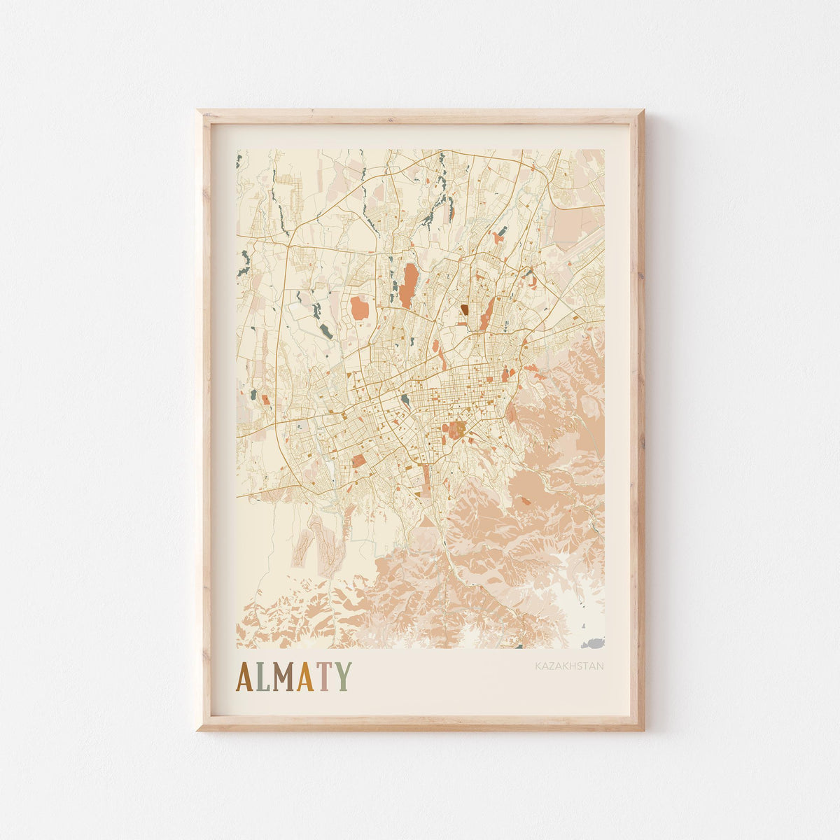 almaty, kazakhstan map poster - image 1