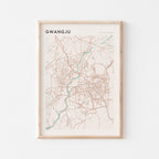 gwangju, south korea map poster - image 1