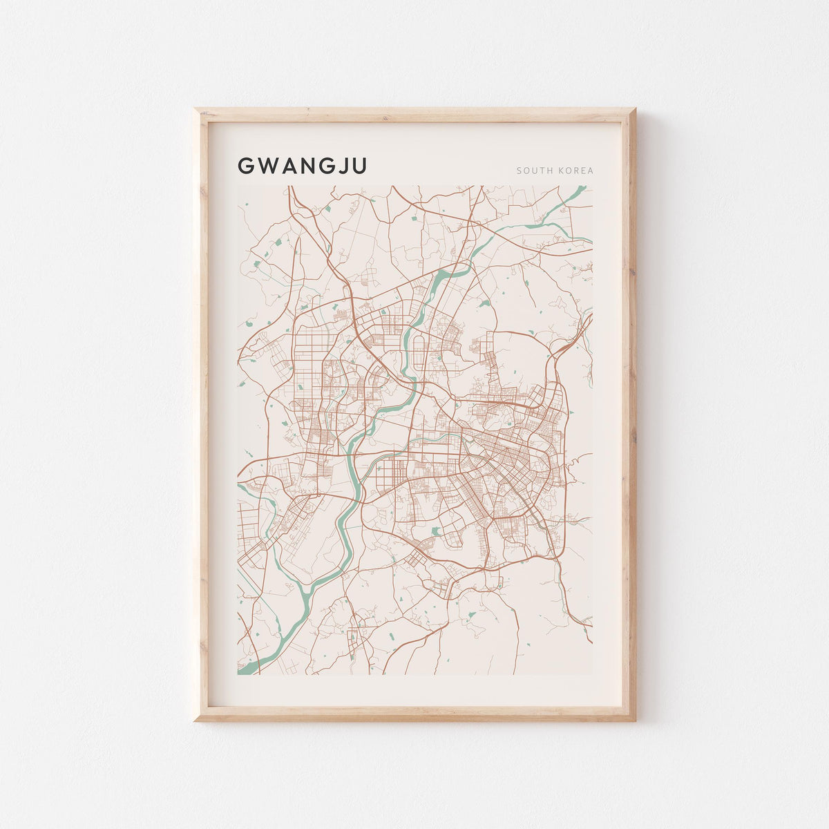 gwangju, south korea map poster - image 1