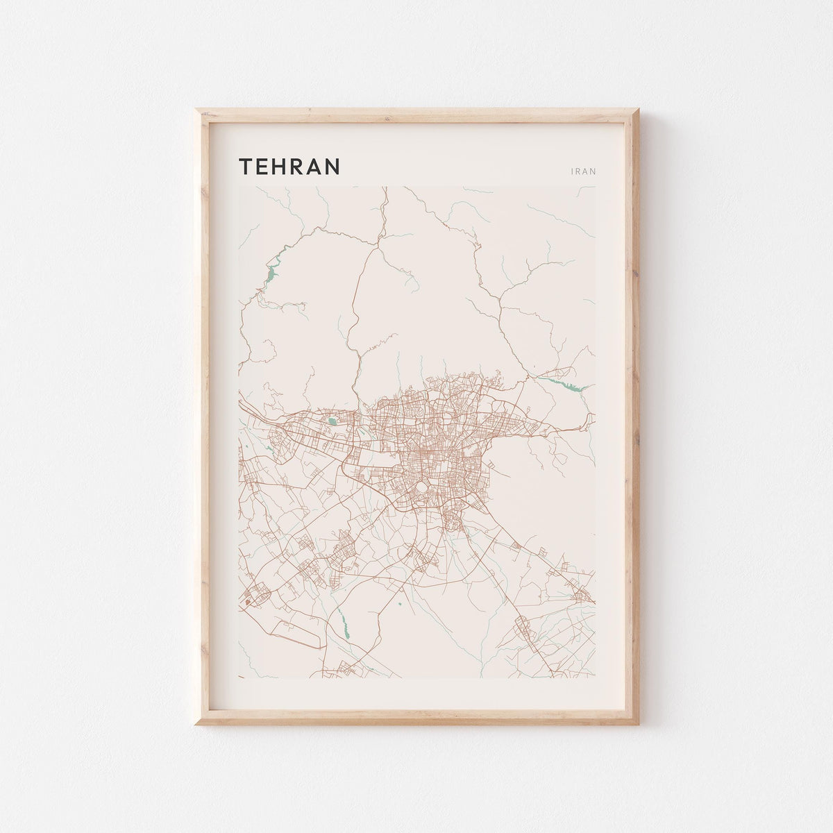 tehran, iran map poster - image 1