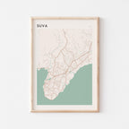 suva, fiji map poster - image 1