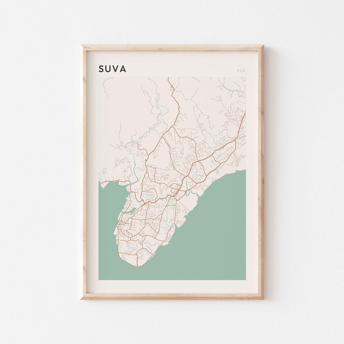 suva, fiji map poster - image 1