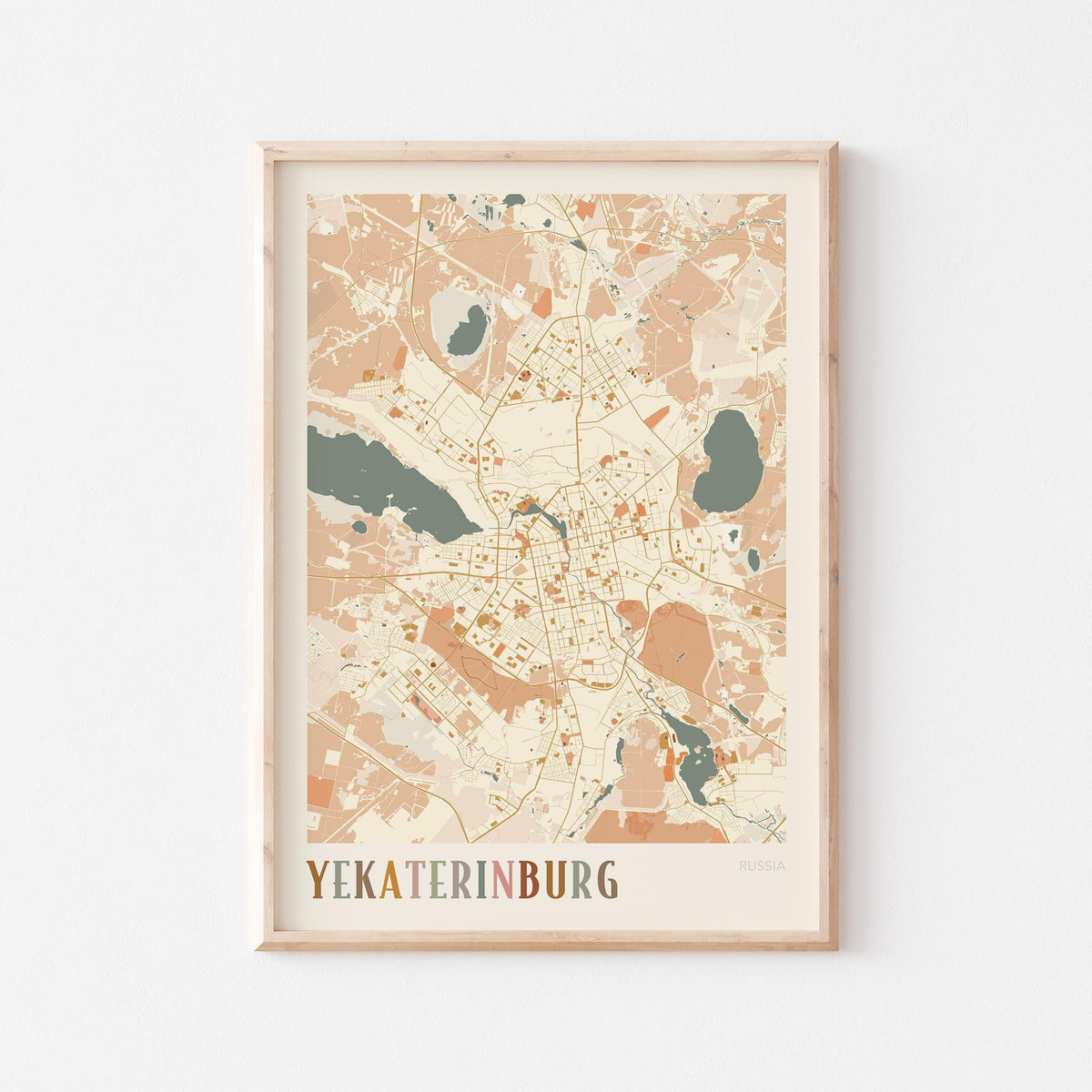 yekaterinburg russia map poster - image 1
