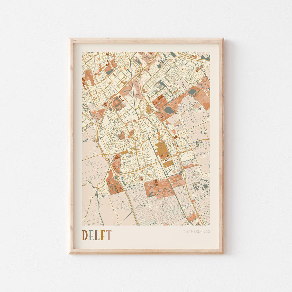 delft netherlands map poster - image 1