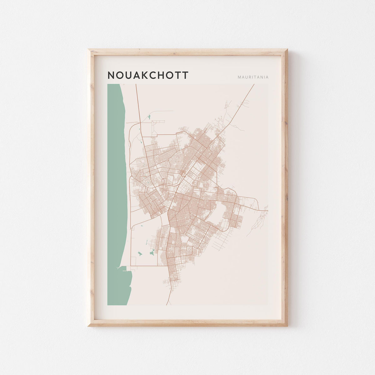nouakchott, mauritania map poster - image 1
