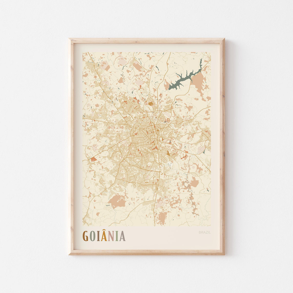 goiania, brazil map poster - image 1