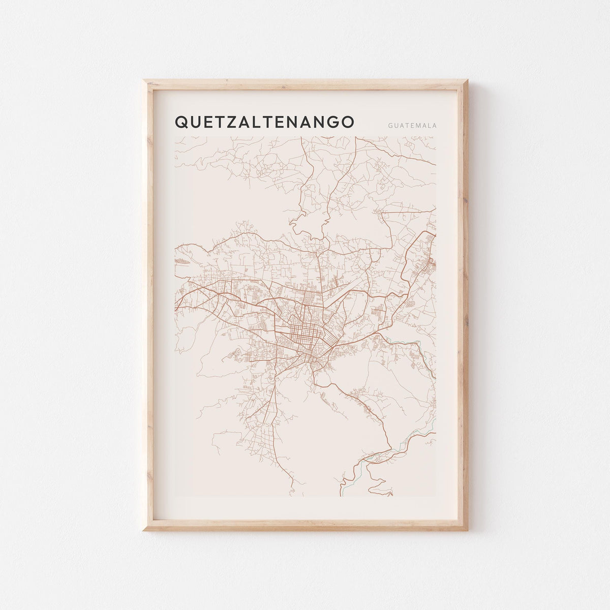 quetzaltenango, guatemala map poster - image 1