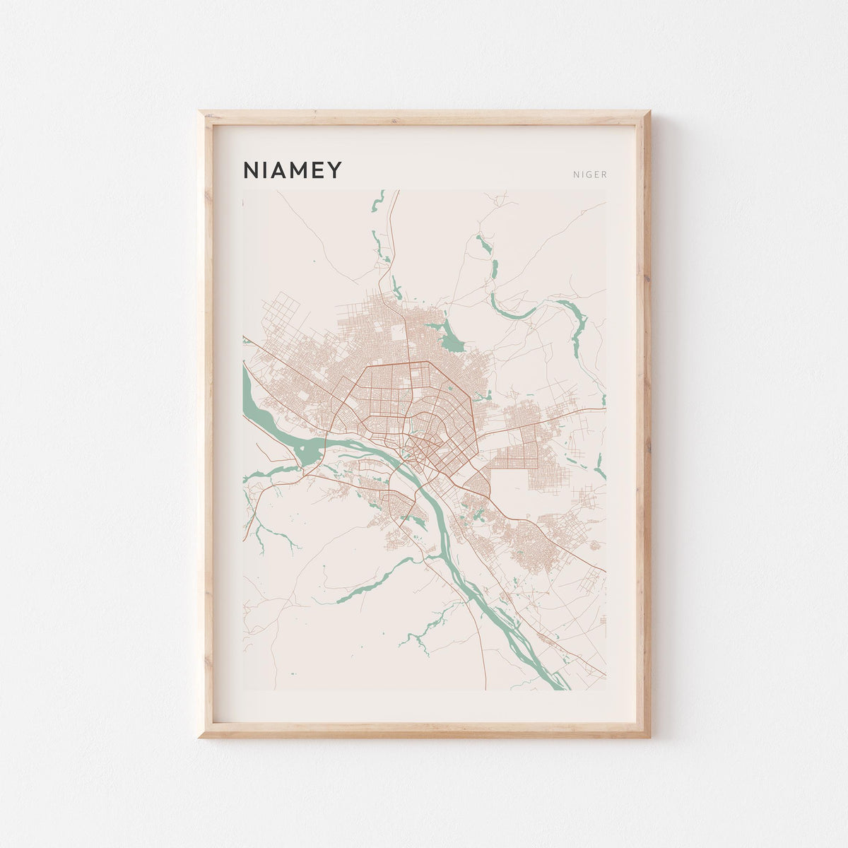 niamey, niger map poster - image 1