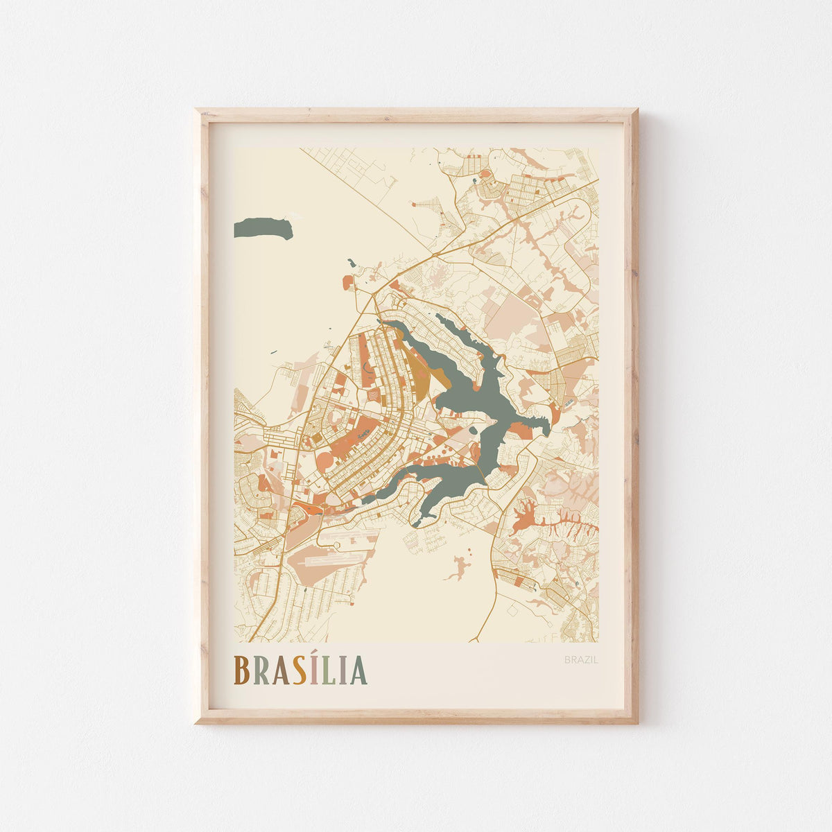brasilia, brazil map poster - image 1