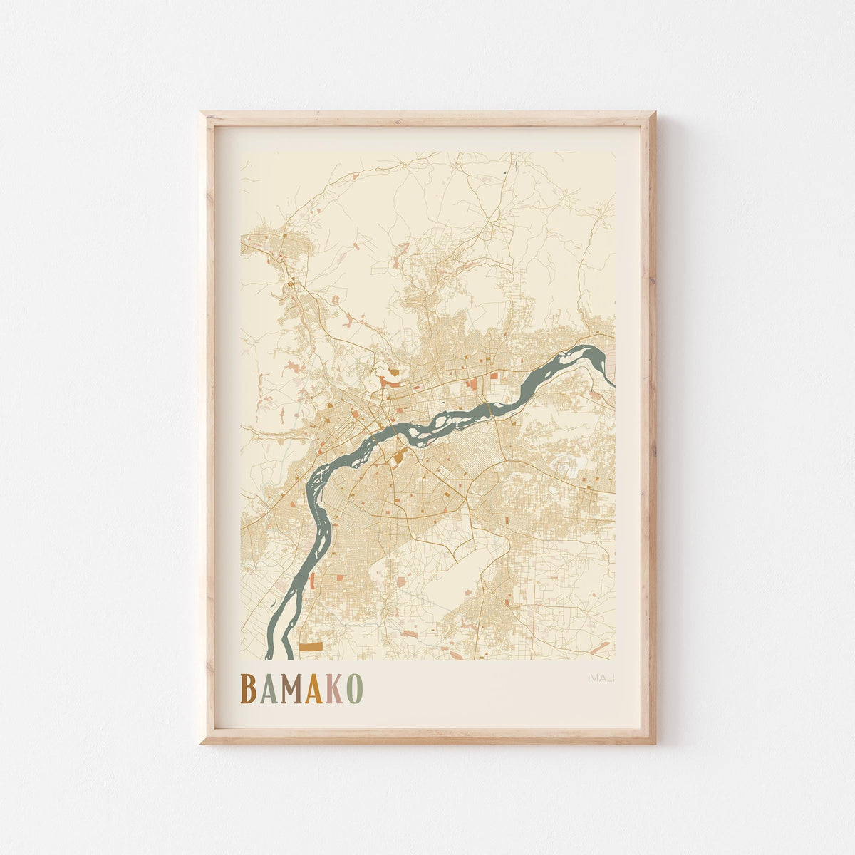 bamako, mali map poster - image 1