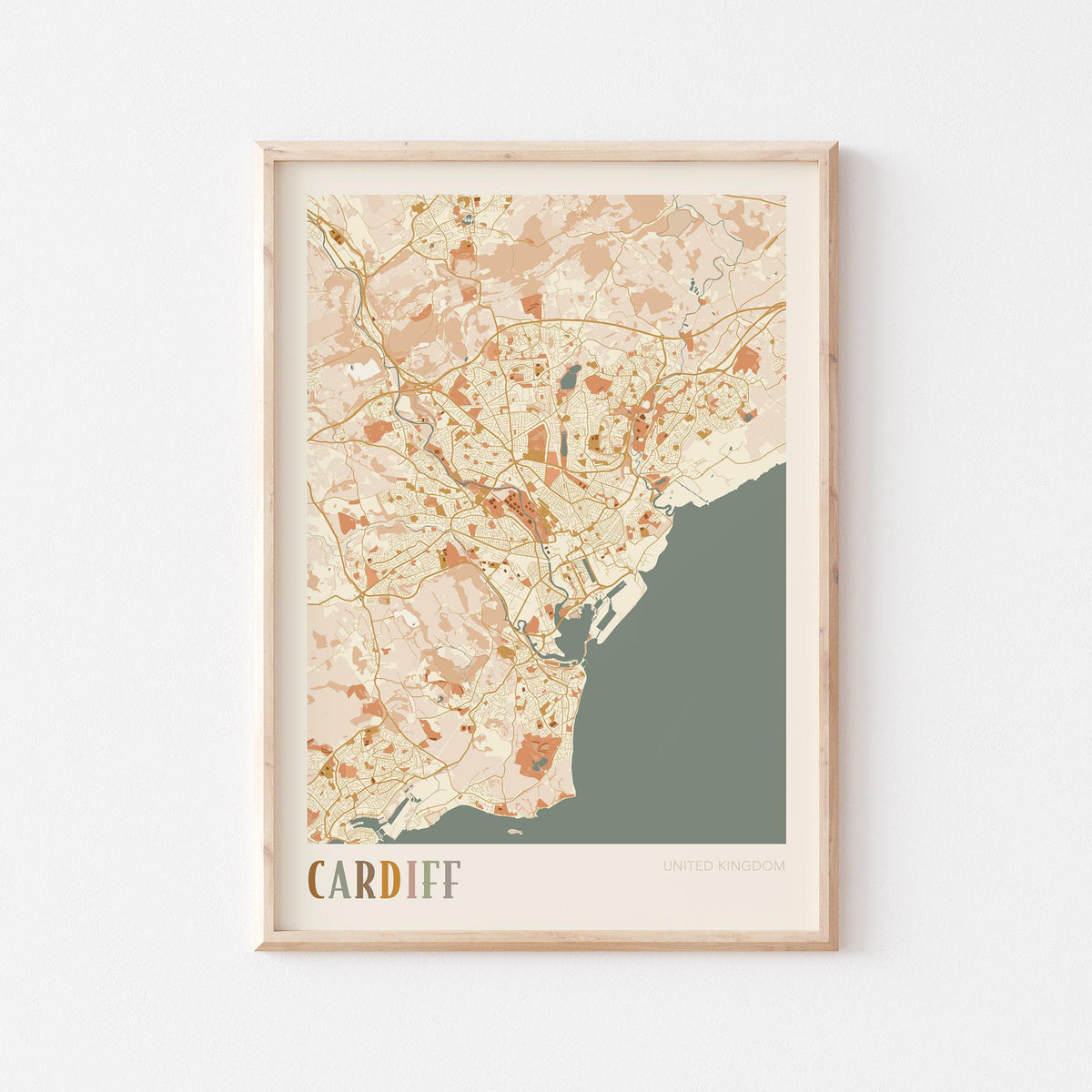 cardiff, united kingdom map poster - image 1