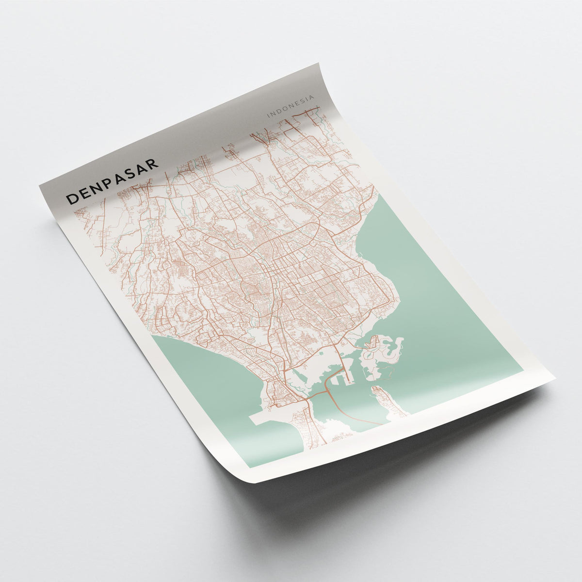 denpasar, indonesia map poster - image 4
