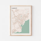 cardiff, united kingdom map poster - image 1