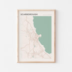 scarborough, united kingdom map poster - image 1
