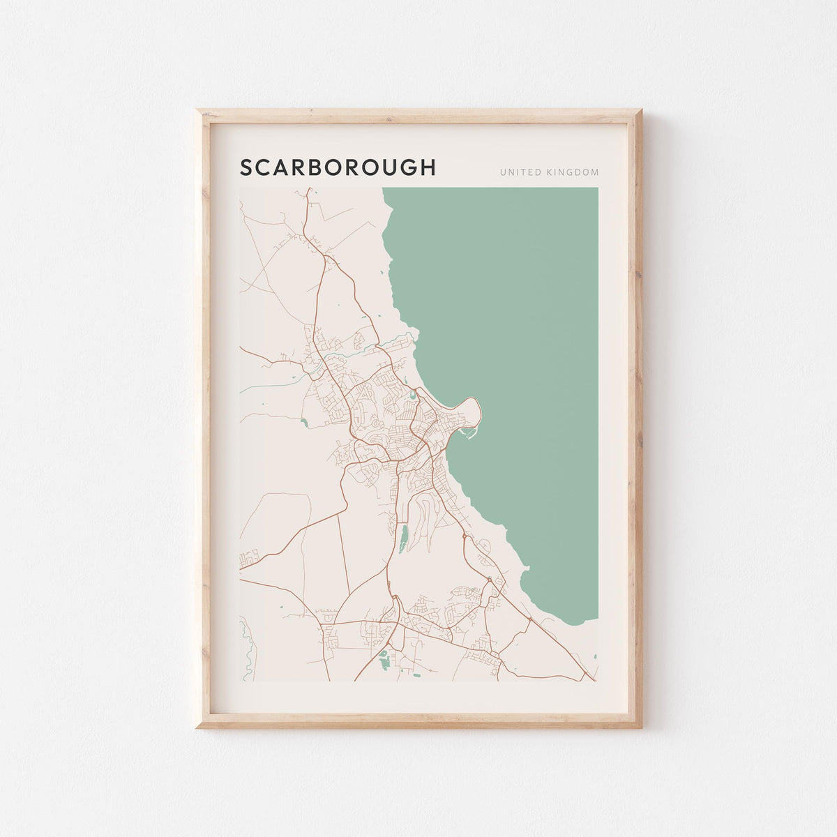 scarborough, united kingdom map poster - image 1