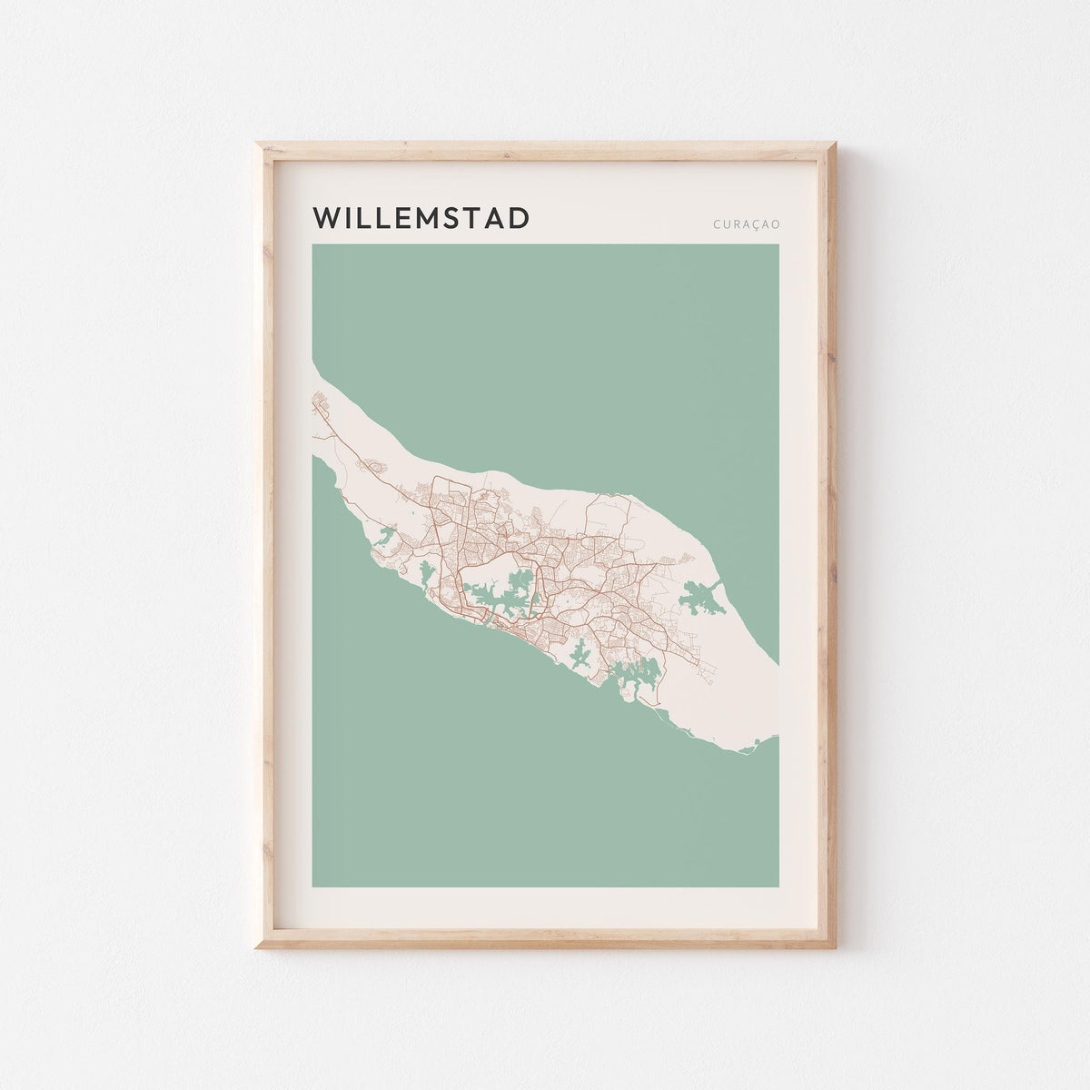 willemstad, curacao map poster - image 1