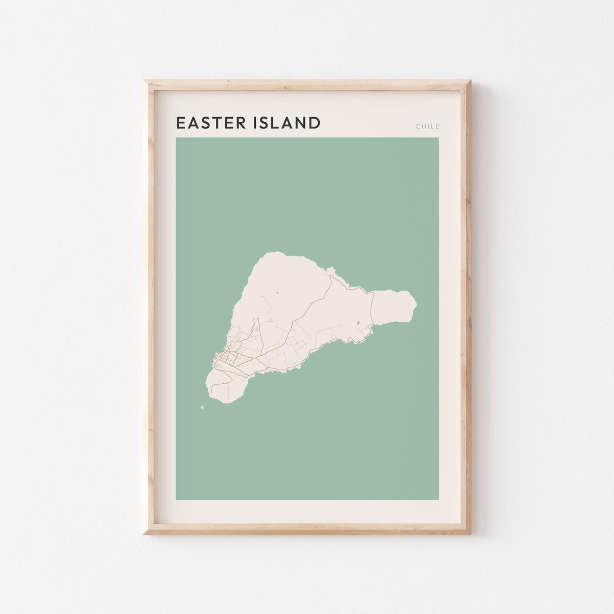 easter island, chile map poster - image 1
