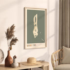 grand turk, turks and caicos map poster - image 2