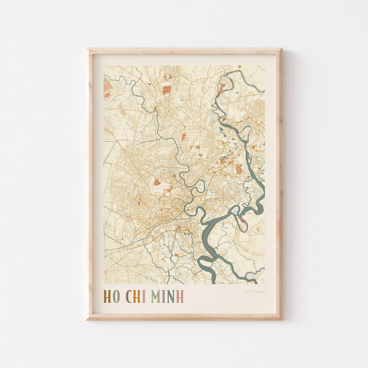 ho chi minh, vietnam map poster - image 1