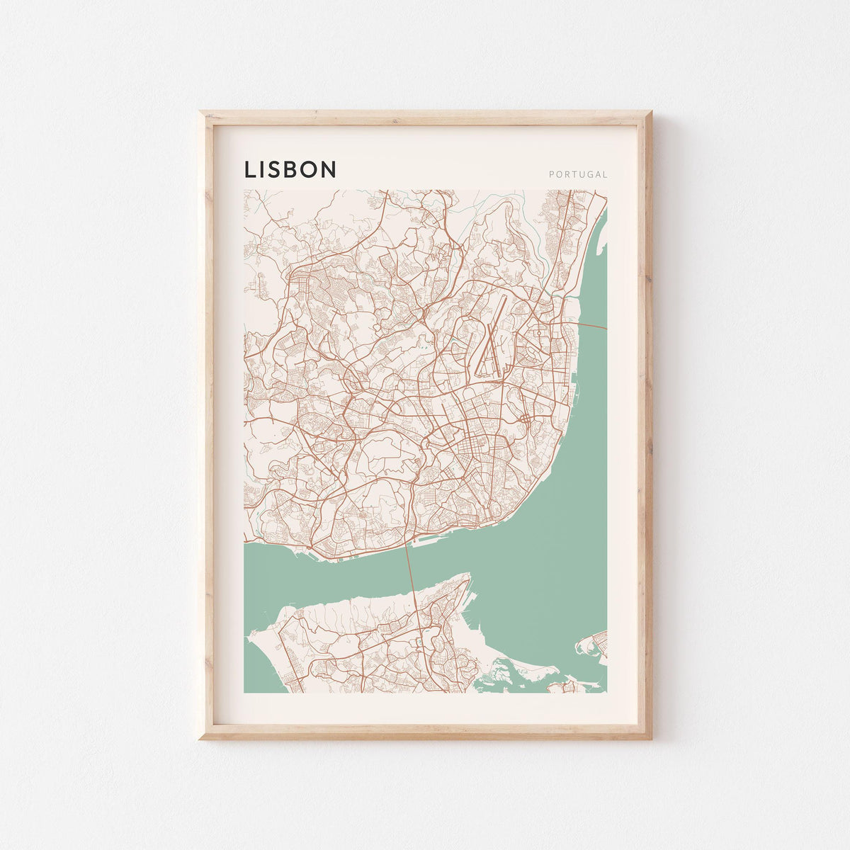 lisbon portugal map poster - image 1