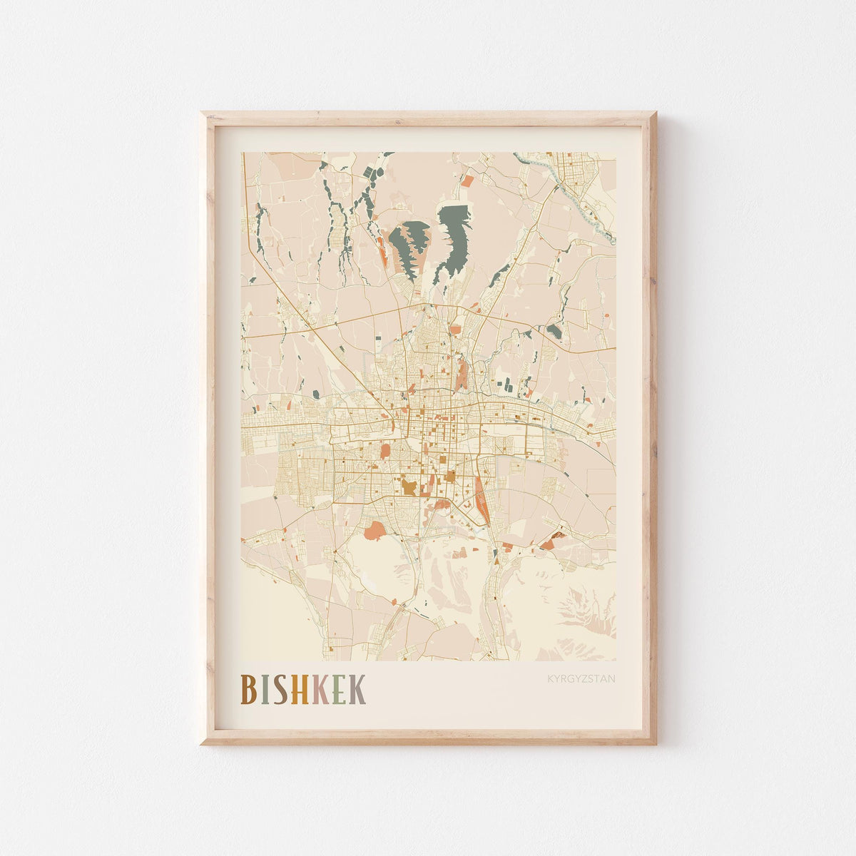 bishkek, kyrgyzstan map poster - image 1