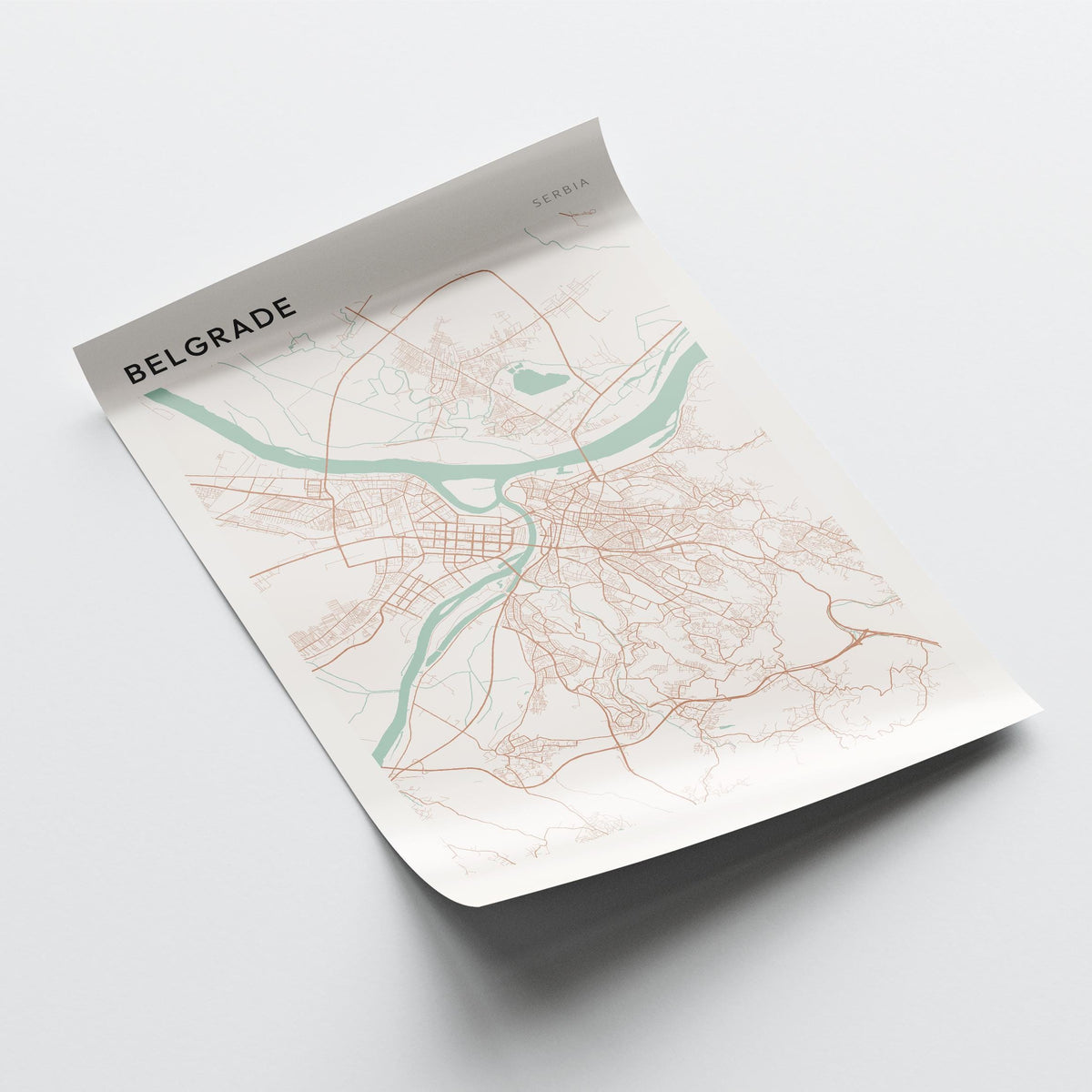 belgrade serbia map poster - image 4