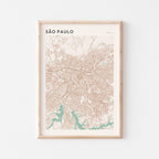 sao paulo, brazil map poster - image 1