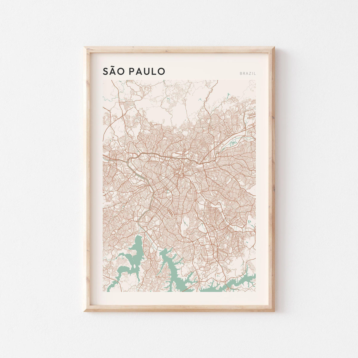 sao paulo, brazil map poster - image 1
