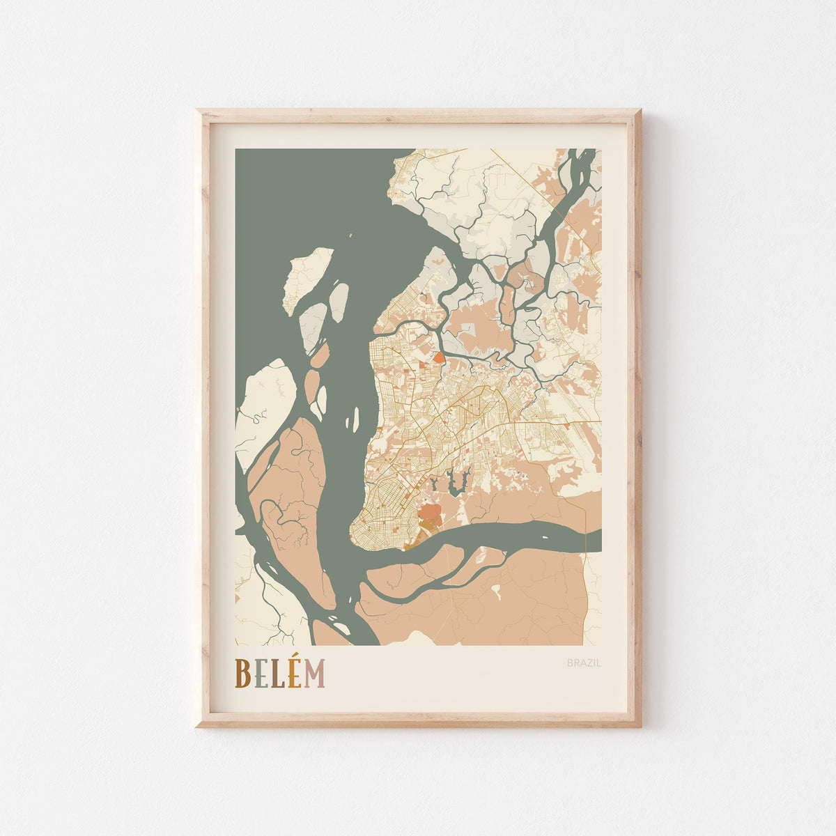 belem, brazil map poster - image 1