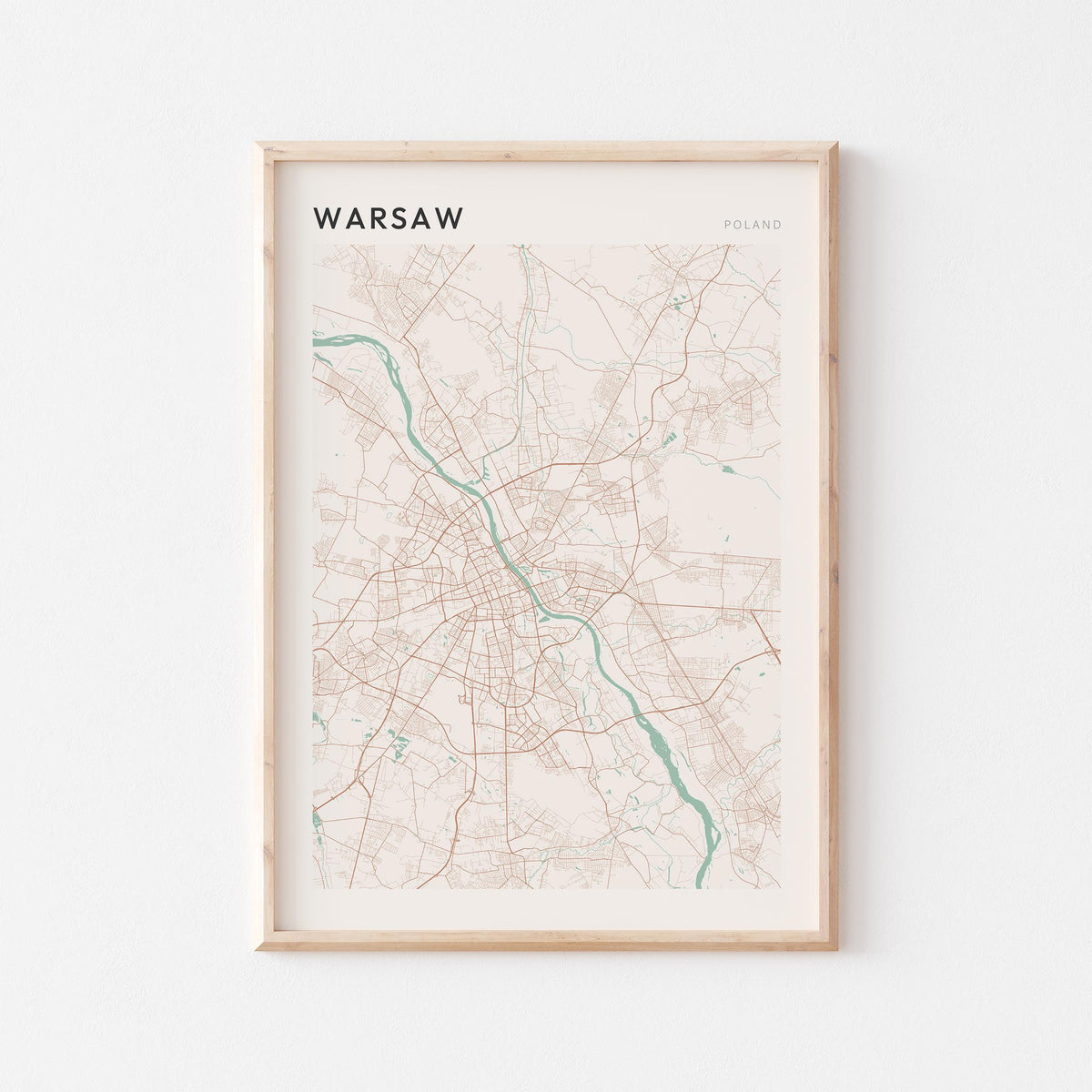 warsaw poland map poster - image 1