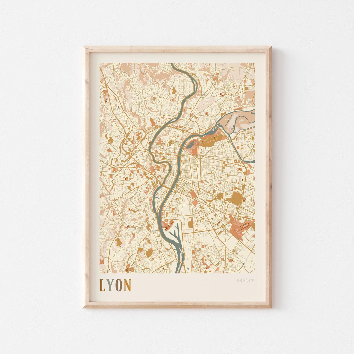 lyon france map poster - image 1