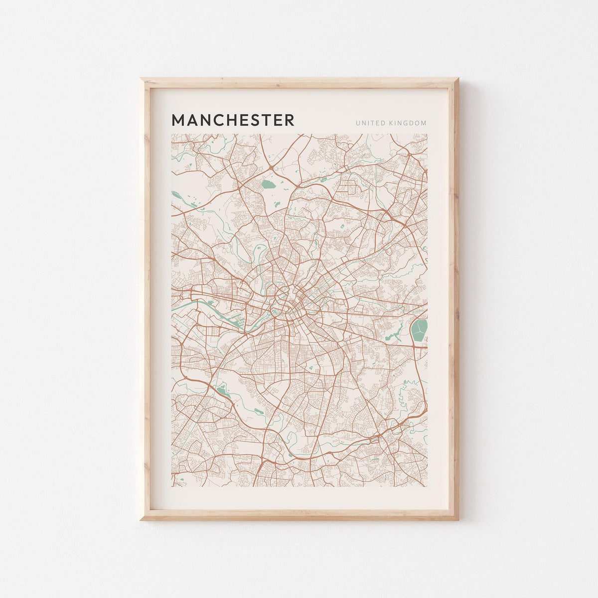 manchester, united kingdom map poster - image 1