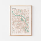hanoi, vietnam map poster - image 1