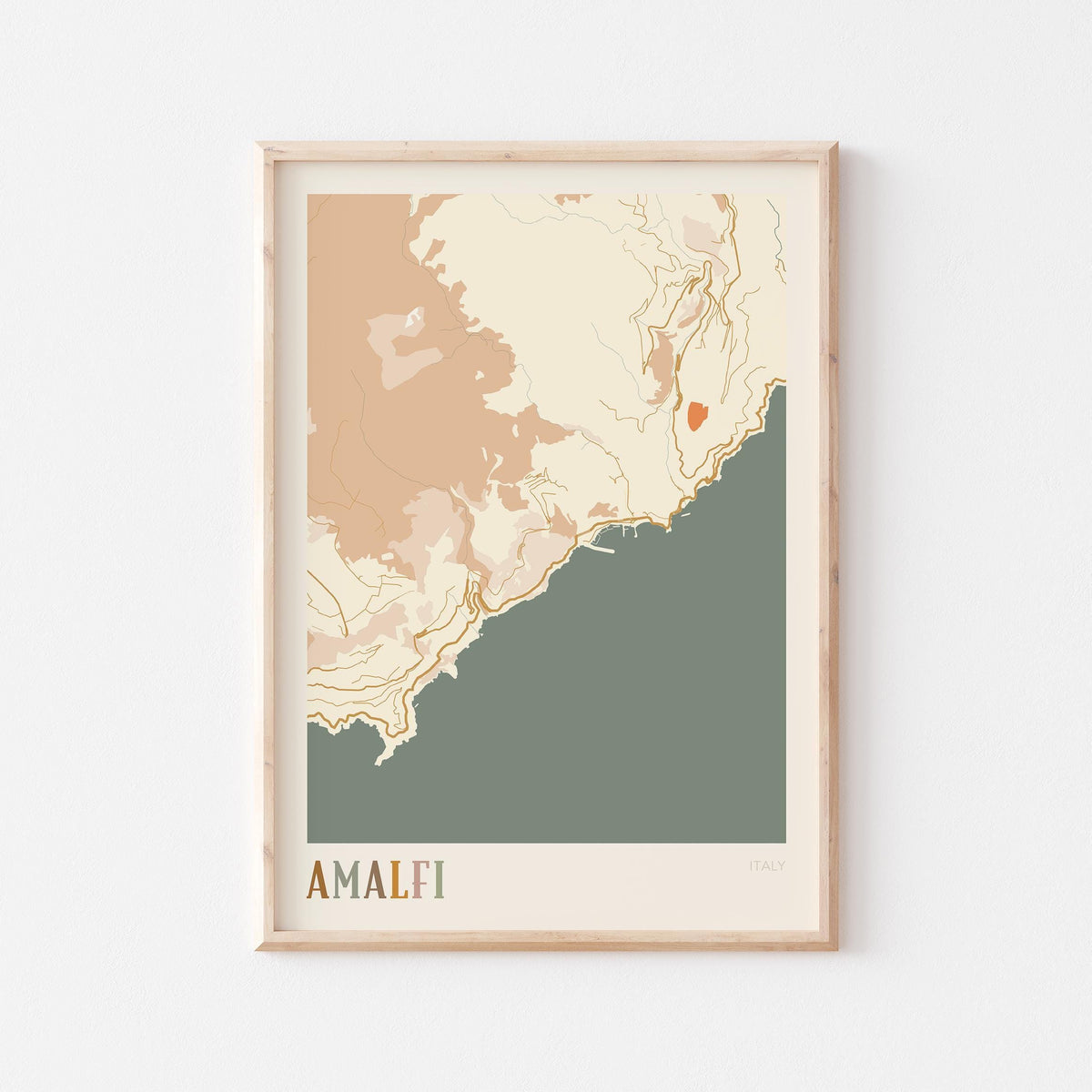 amalfi italy map poster - image 1