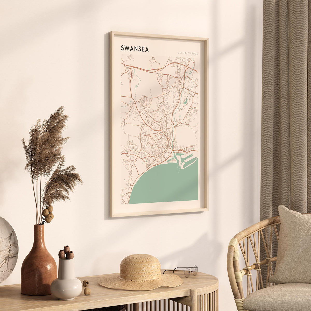 swansea, united kingdom map poster - image 2