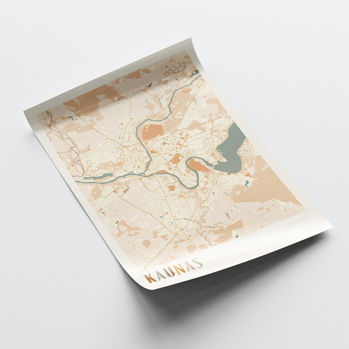 kaunas lithuania map poster - image 4