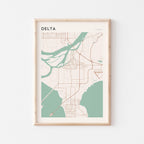 delta, british columbia map poster - image 1