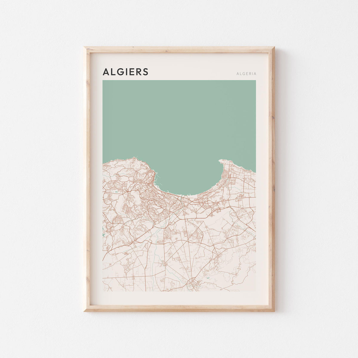 algiers, algeria map poster - image 1