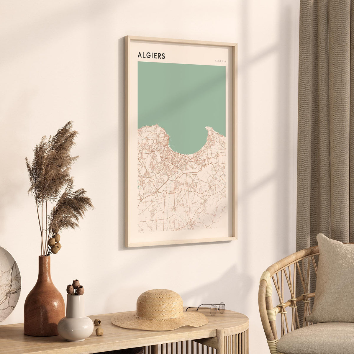 algiers, algeria map poster - image 2