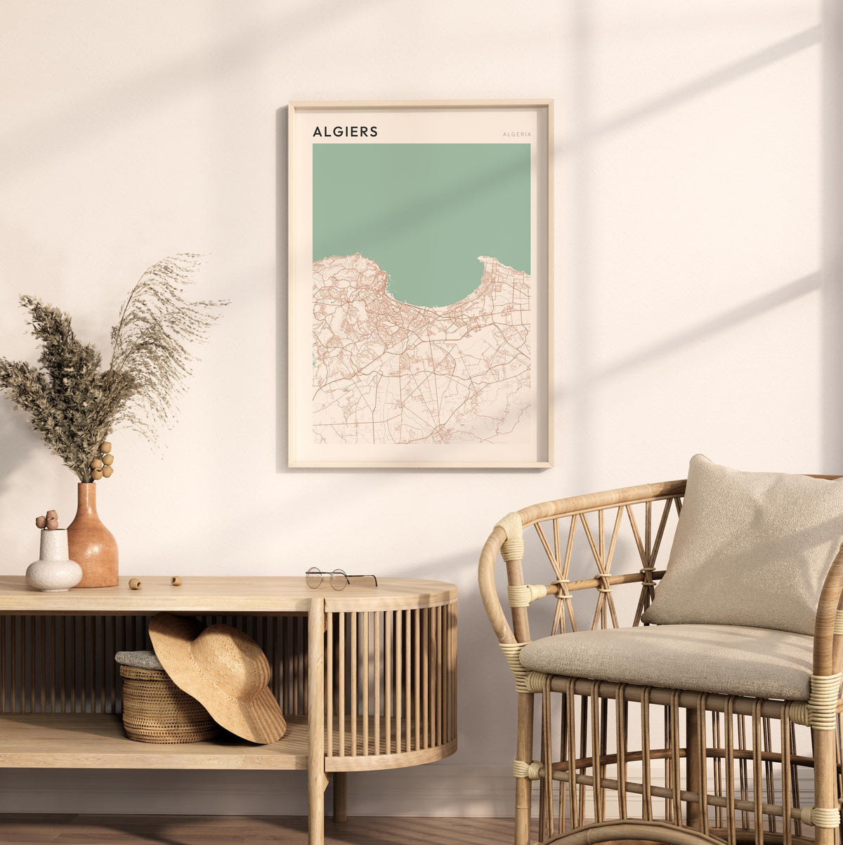 algiers, algeria map poster - image 3